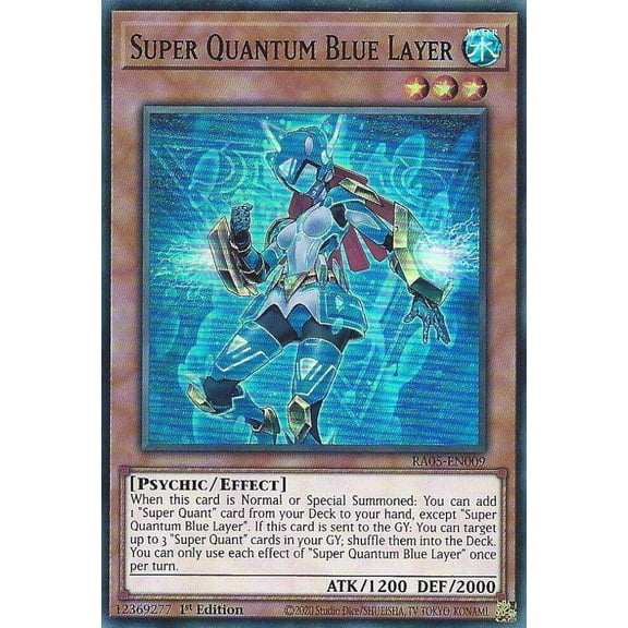 YuGiOh Rarity Collection 5 Super Rare Super Quantum Blue Layer RA05-EN009