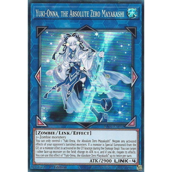 YuGiOh Rarity Collection 5 Super Rare Yuki-Onna, the Absolute Zero Mayakashi RA05-EN057