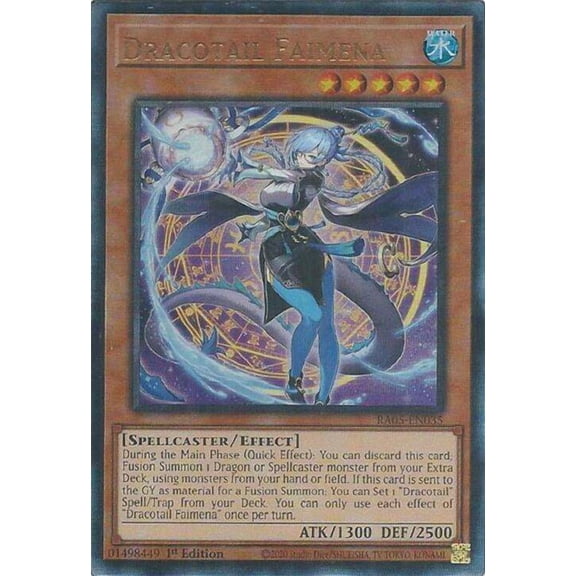 YuGiOh Rarity Collection 5 Ultimate Rare Dracotail Faimena RA05-EN035