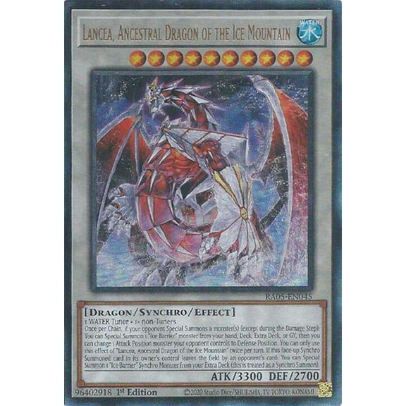 YuGiOh Rarity Collection 5 Ultimate Rare Lancea, Ancestral Dragon of the Ice Mountain RA05-EN045