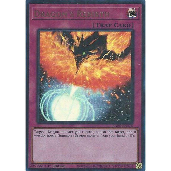 YuGiOh Rarity Collection 5 Ultra Rare Dragon's Rebirth RA05-EN078