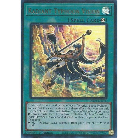 YuGiOh Rarity Collection 5 Ultra Rare Radiant Typhoon Vision RA05-EN075
