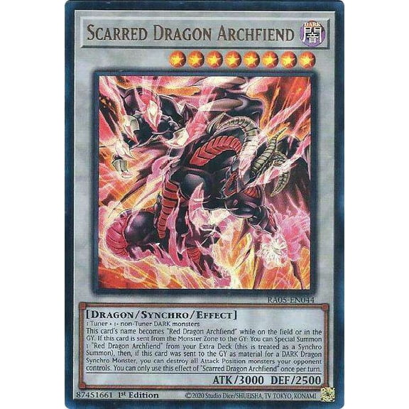 YuGiOh Rarity Collection 5 Ultra Rare Scarred Dragon Archfiend RA05-EN044