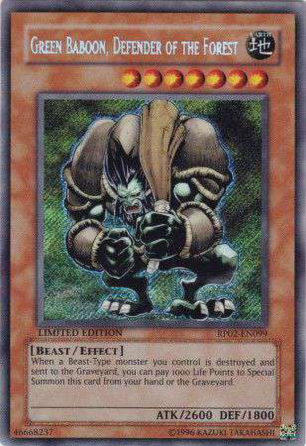 YuGiOh Retro Pack 2 Secret Rare Green Baboon, Defender of the Forest
