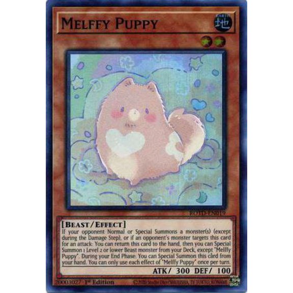 YuGiOh Rise of the Duelist Super Rare Melffy Puppy ROTD-EN019