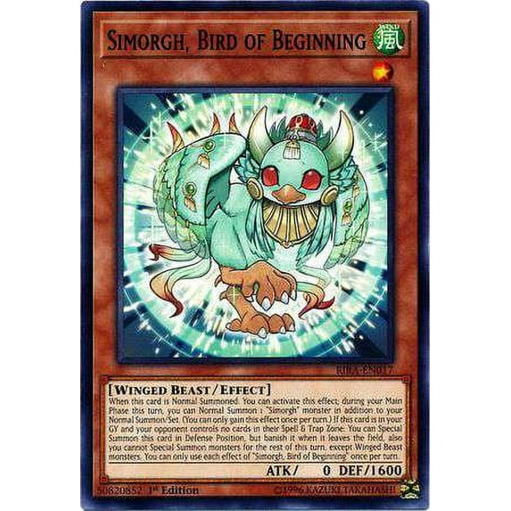 YuGiOh Rising Rampage Common Simorgh, Bird of Beginning RIRA-EN017