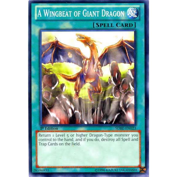 YuGiOh Saga of Blue-Eyes White Dragon Structure Deck Common A Wingbeat of Giant Dragon SDBE-EN023