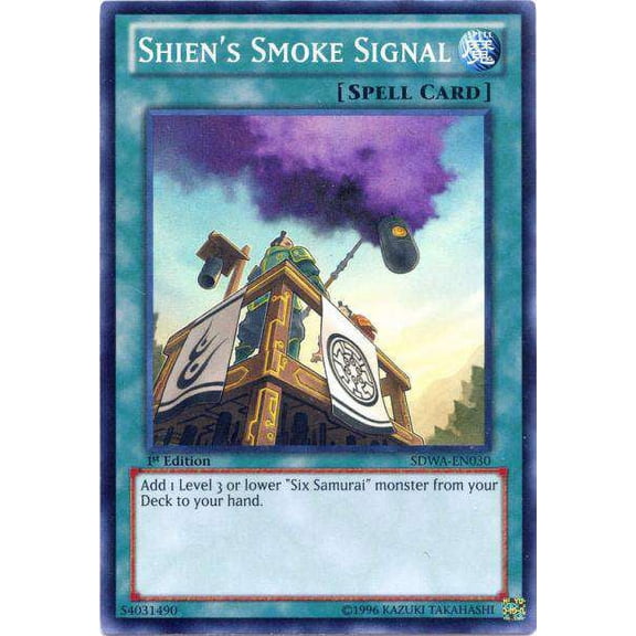 YuGiOh Samurai Warlords Structure Deck Super Rare Shien's Smoke Signal SDWA-EN030