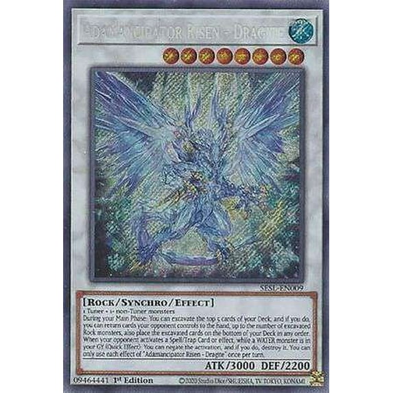 YuGiOh Secret Slayers Secret Rare Adamancipator Risen - Dragite SESL-EN009