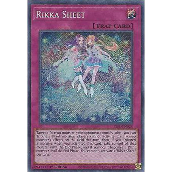 YuGiOh Secret Slayers Secret Rare Rikka Sheet SESL-EN026
