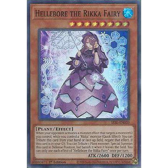YuGiOh Secret Slayers Super Rare Hellebore the Rikka Fairy SESL-EN020