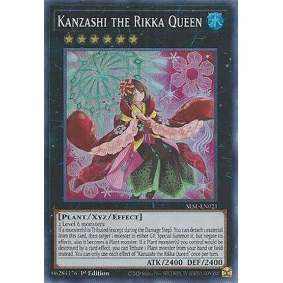 YuGiOh Secret Slayers Super Rare Kanzashi the Rikka Queen SESL-EN021
