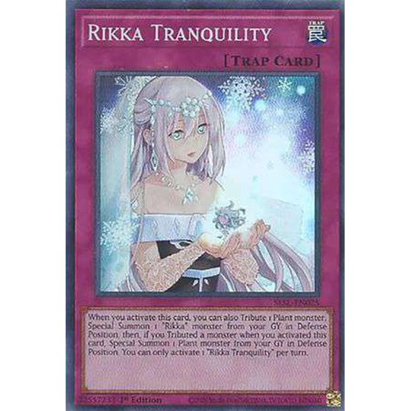 YuGiOh Secret Slayers Super Rare Rikka Tranquility SESL-EN025