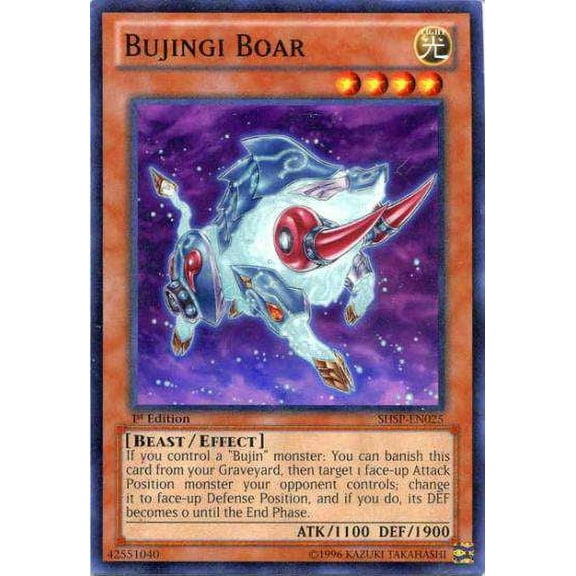 YuGiOh Shadow Specters Common Bujingi Boar SHSP-EN025