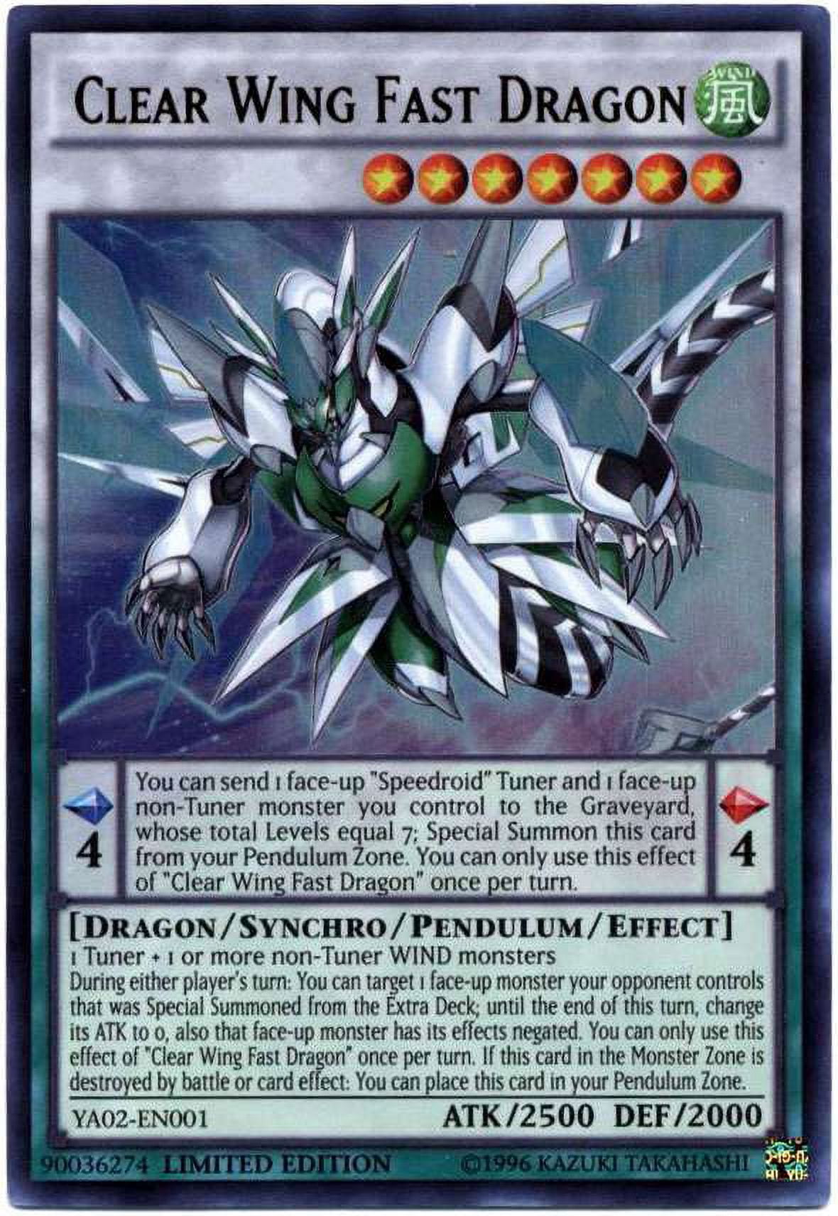 YuGiOh Shonen Jump Ultra Rare Clear Wing Fast Draogn YA02-EN001
