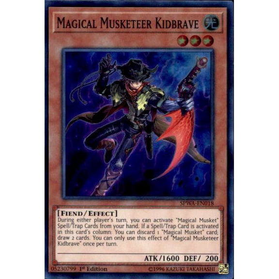 YuGiOh Spirit Warriors Super Rare Magical Musketeer Kidbrave SPWA-EN018