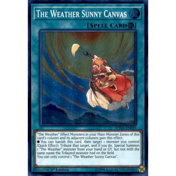 YuGiOh Spirit Warriors Super Rare The Weather Sunny Canvas SPWA-EN039