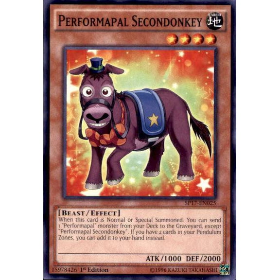 YuGiOh Star Pack Battle Royal Common Performapal Secondonkey SP17-EN025