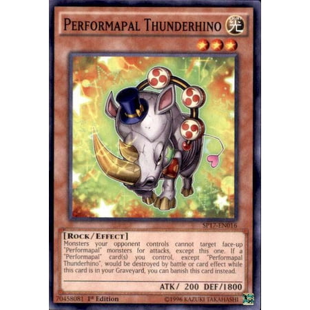 YuGiOh Star Pack Battle Royal Starfoil Performapal Thunderhino SP17-EN016