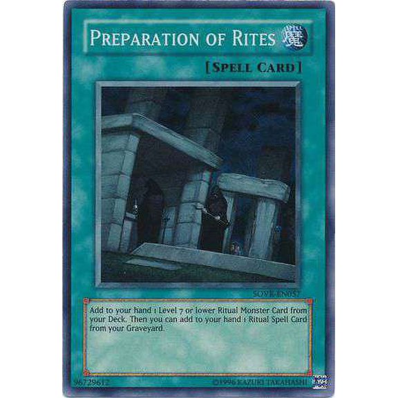 YuGiOh Stardust Overdrive Super Rare Preparation of Rites SOVR-EN057