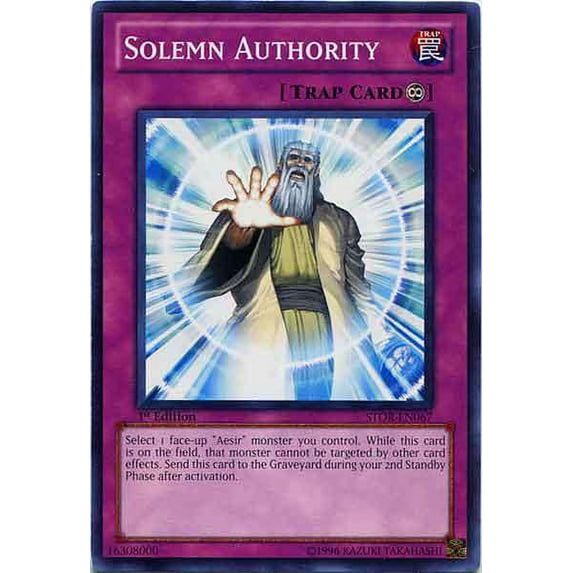 YuGiOh Storm of Ragnarok Common Solemn Authority STOR-EN067