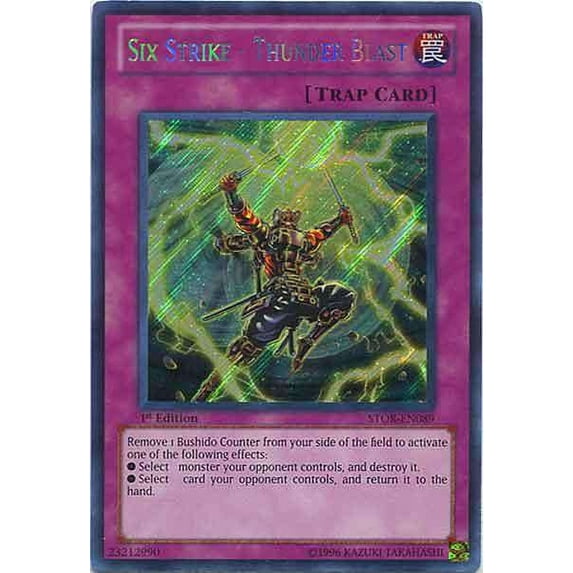 YuGiOh Storm of Ragnarok Secret Rare Six Strike - Thunder Blast STOR-EN089