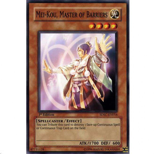 YuGiOh Structure Deck: Spellcaster's Command Common Mei-Kou, Master of  Barriers SDSC-EN016 - Walmart.com