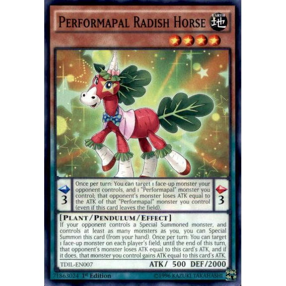 YuGiOh The Dark Illusion Common Performapal Radish Horse TDIL-EN007