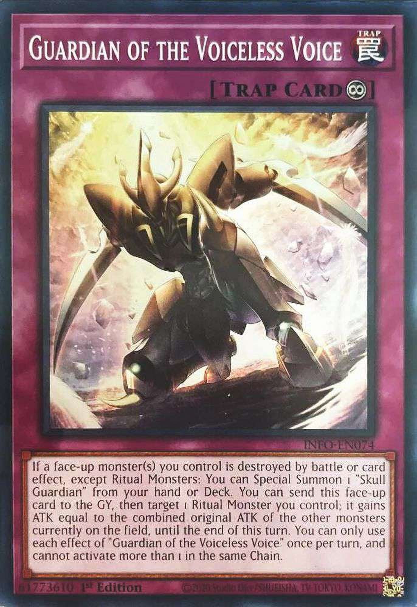YuGiOh The Infinite Forbidden Common Guardian of the Voiceless Voice INFO-EN074 - Walmart.com YuGiOh The Infinite Forbidden Common Guardian of the Voiceless Voice INFO-EN074 - Walmart.com