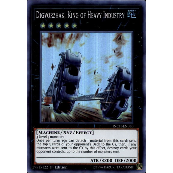 YuGiOh The Infinity Chasers Super Rare Digvorzhak, King of Heavy Industry INCH-EN050