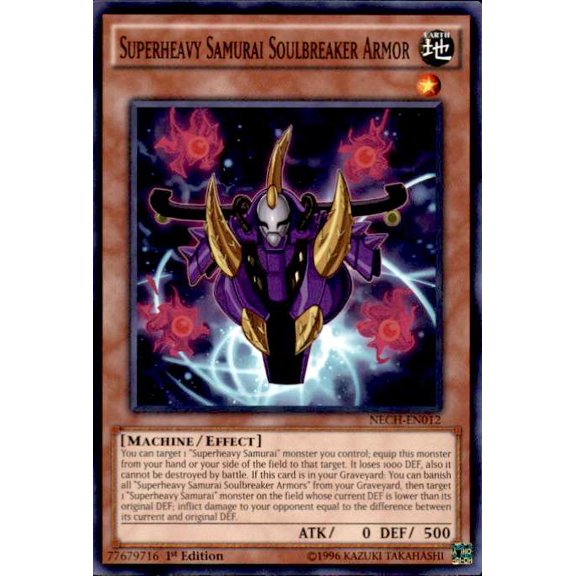 YuGiOh The New Challengers Common Superheavy Samurai Soulbreaker Armor NECH-EN012