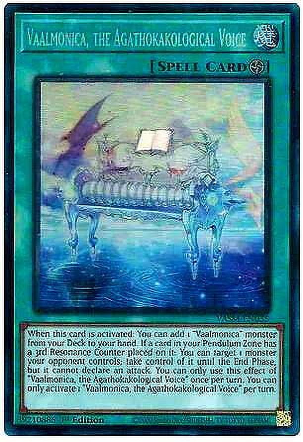 YuGiOh Valiant Smashers Collector Rare Vaalmonica, the Agathokakological Voice VASM-EN035 - Walmart.com YuGiOh Valiant Smashers Collector Rare Vaalmonica, the Agathokakological Voice VASM-EN035 - Walmart.com