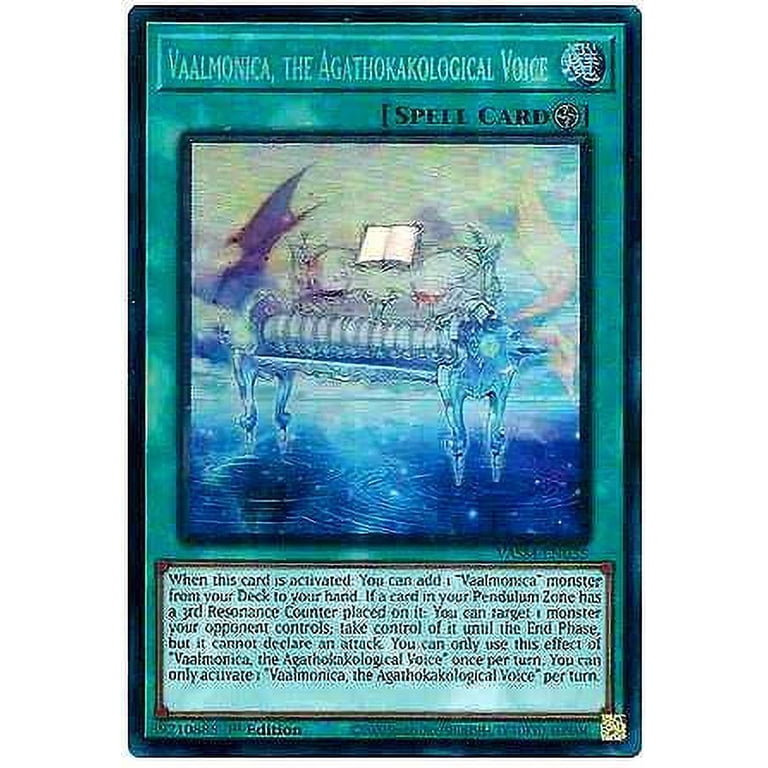 YuGiOh Valiant Smashers Collector Rare Vaalmonica, the Agathokakological  Voice VASM-EN035 - Walmart.com