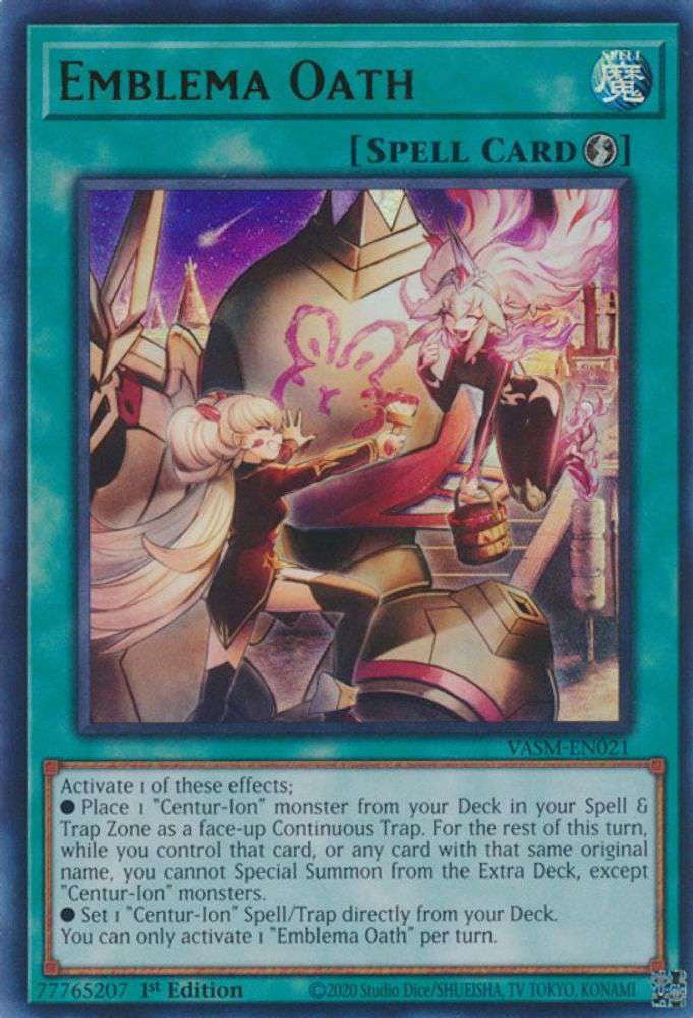 YuGiOh Valiant Smashers Ultra Rare Emblema Oath VASM-EN021