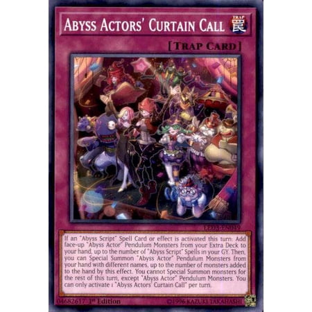 YuGiOh White Dragon Abyss Common Abyss Actors' Curtain Call LED3-EN049