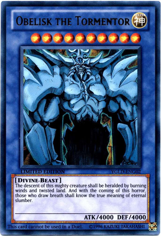 YuGiOh Yugi's Legendary Decks Ultra Rare Obelisk the Tormentor YGLD-ENG02 -  Walmart.com