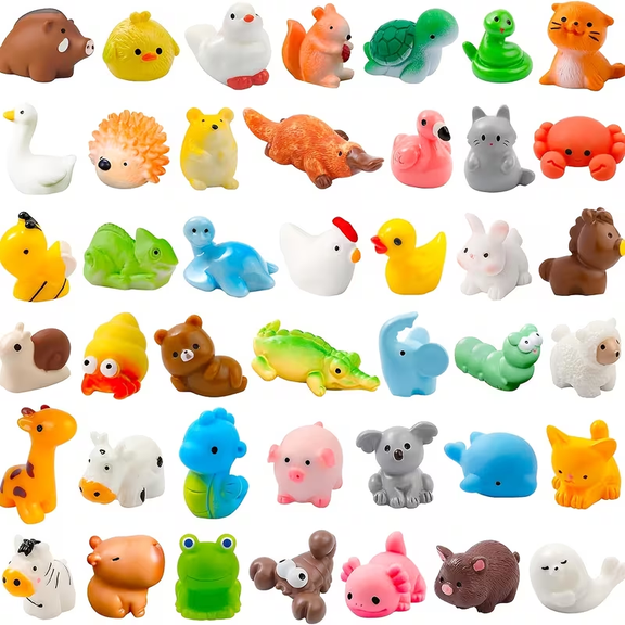 YuHangHu 42 Pcs Mini Resin Animal Figurines, Fairy Garden Decorations, Tiny Dollhouse Accessories for Crafts and Party Supplies