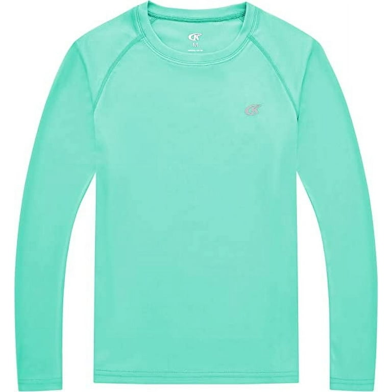 YuKaiChen Boys' SPF 50+ UV Rash Guard, Quick Dry Green Long Sleeve