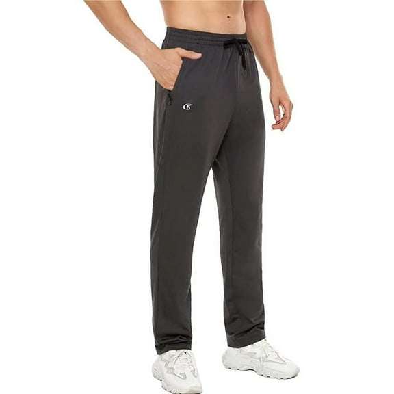 Men's Running Pants Lightweight Joggers Athletic Pants with Zipper Pockets Irongray XL