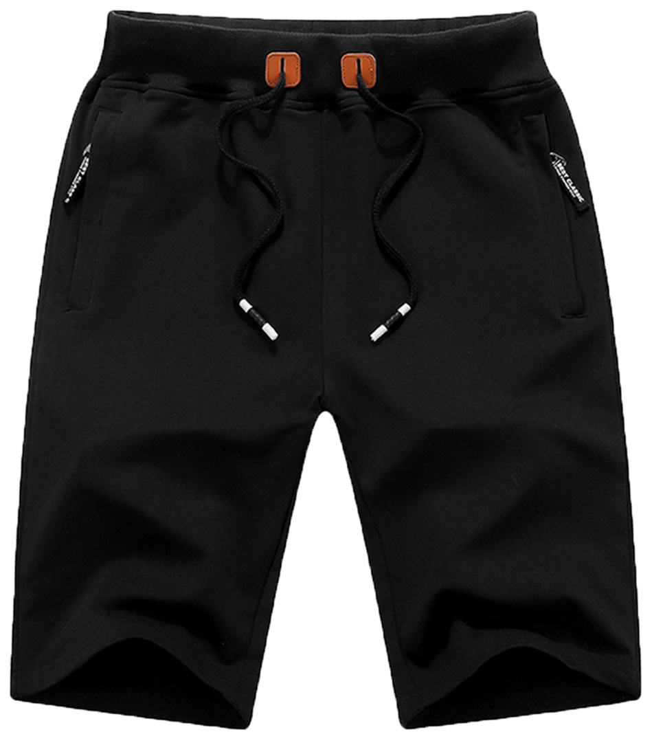 HAOMEILI Mens Shorts Casual Drawstring Zipper Pockets Elastic Waist Big
