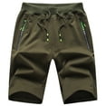 thumbnail image 1 of YuKaiChen Mens Shorts Casual Sports Drawstring Zipper Pockets Elastic Waist Armygreen 42, 1 of 8