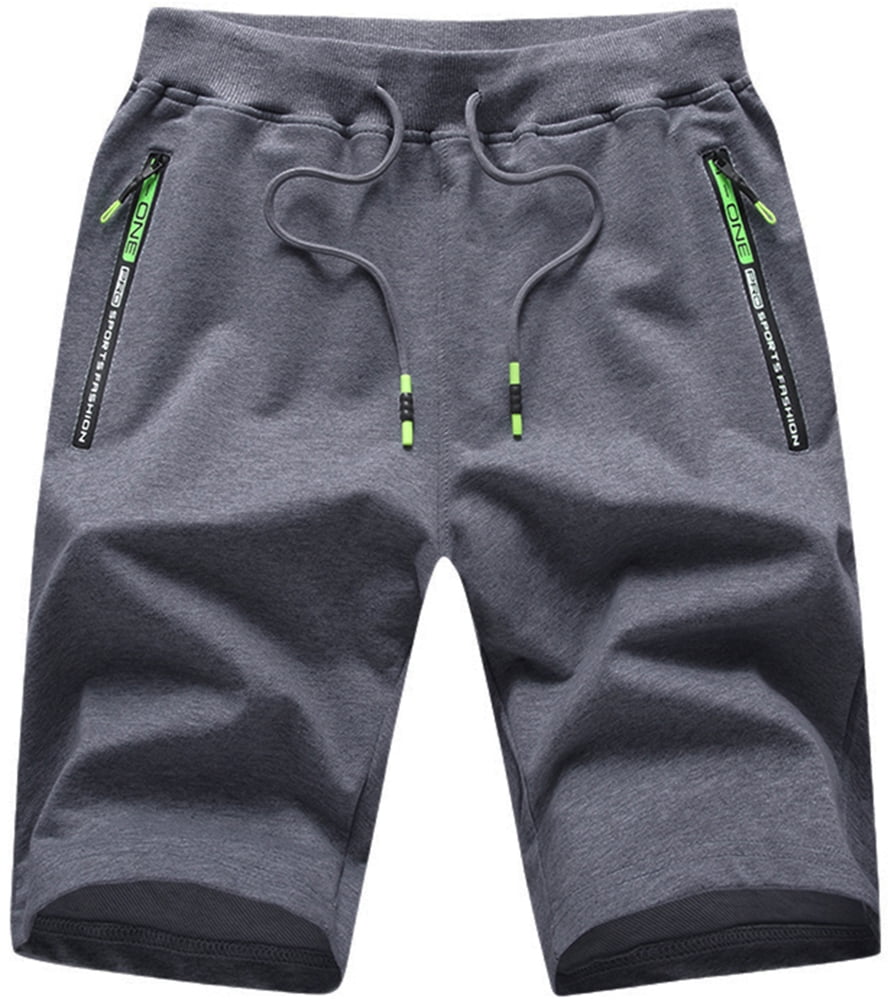 YuKaiChen Mens Shorts Casual Sports Drawstring Zipper Pockets Elastic ...