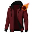 thumbnail image 1 of Neiku Mens Zipper Hoodie Casual Hooded Sweatshirt Fleece Jacket Burgundy-2XL, 1 of 6