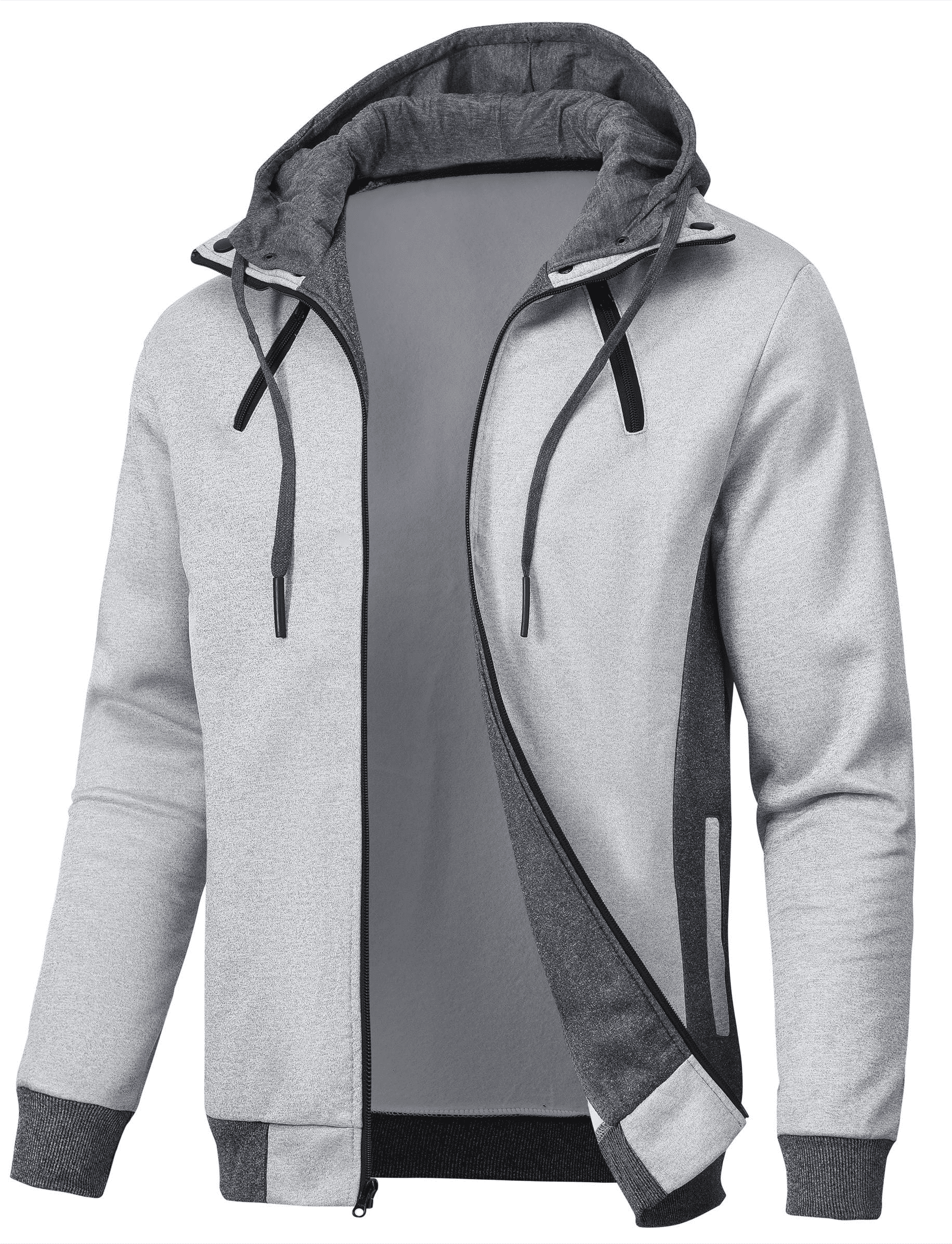Hoodies Men Warm Hoodies Casual Zipper Hooded Sweatshirts Suit Hoody Jacket Black White