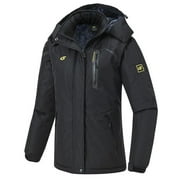 NEIKU Women's Skiing Snowboarding Jackets Fleece Hood Mountain Snow Coat Black L