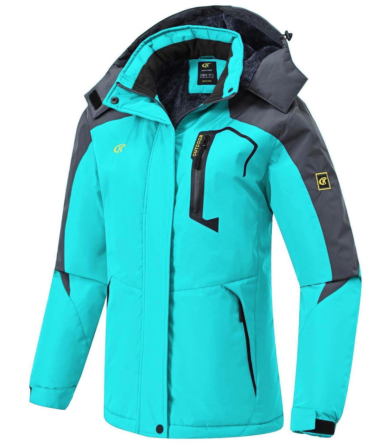 Women's Skiing Snowboarding Jackets Fleece Hood Mountain Snow Coat Blue S