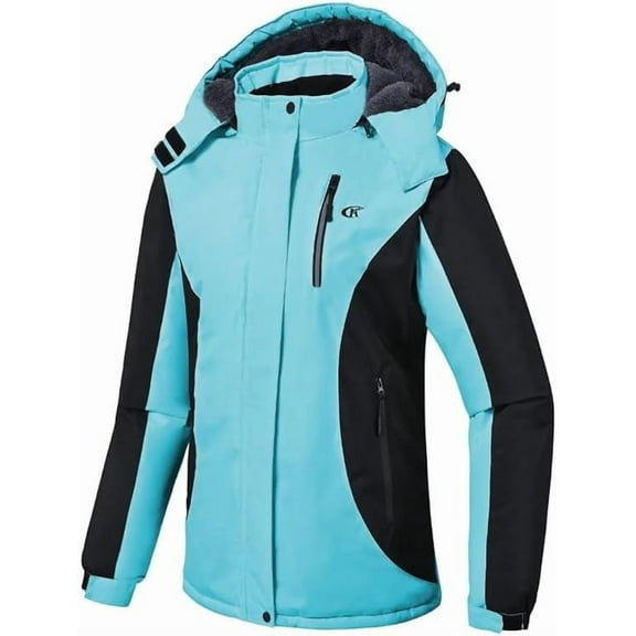 NEIKU Women's Skiing Snowboarding Jackets Fleece Hood Mountain Snow Coat Blue S