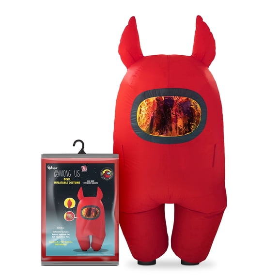 YuMe Among Us Inflatable Funny Crewmate Cosplay Halloween Costume for Adults, Red