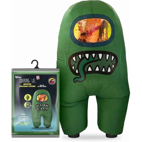 YuMe Among Us Inflatable Impostor Cosplay Halloween Costume for Adults, Green