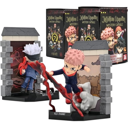 YuMe Official Crunchyroll Jujutsu Kaisen Mystery Capsules Blind Box Collectible Figure, Gift for Anime Lovers: Yuji, Gojo, Megumi, Nobara, Satoru, JJK Manga Movie Merch (2 Pack)